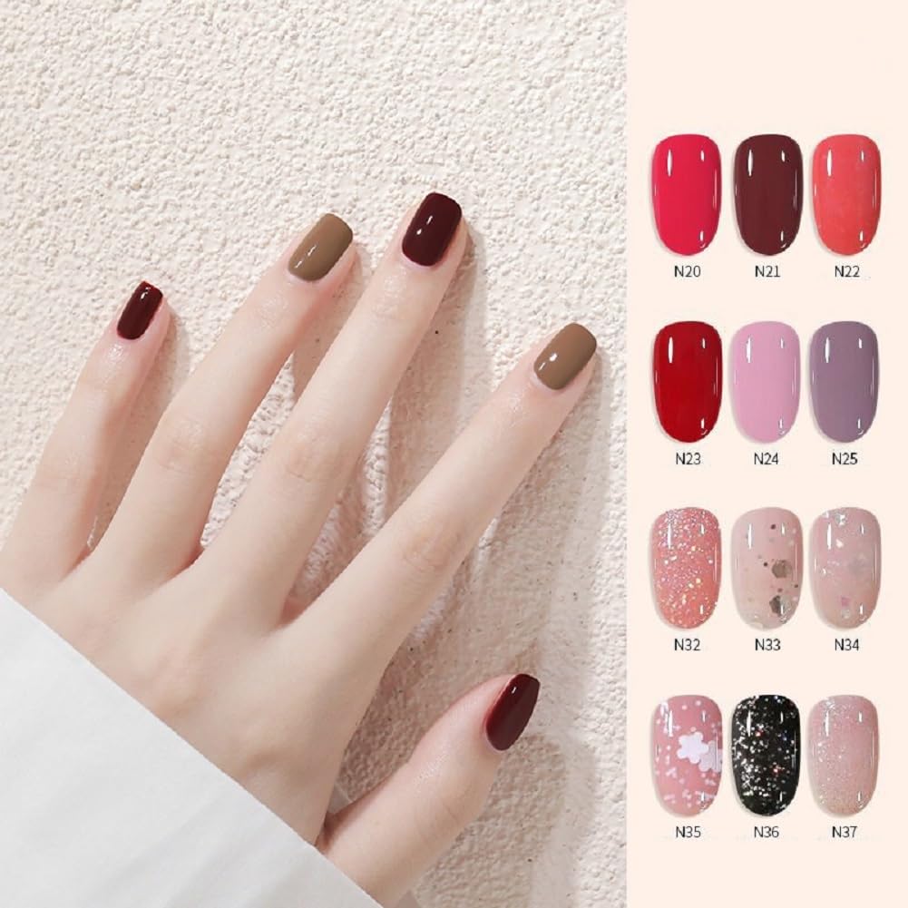 Nail Polish set - Nail Lacquer Quick Dry, Full Size, Vibrant, Colorful, Trendy, Glitter, Glossy, Metallic, Matte Nail Art Nail Shades (N11 Wine red flash fine, 52g)-BrightBean Baby