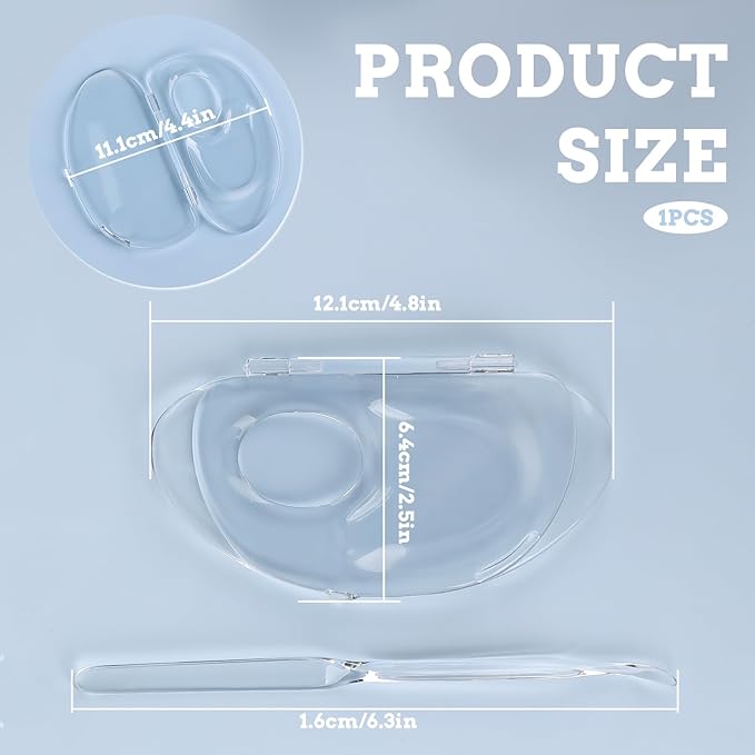 Makeup Mixing Palette, Handheld Foundation Mixing Palette with Foundation Spatula, 180 Degree Expansion Makeup Palette Tray for Makeup Artist and Beginner, Lipstick Eyeshadow Foundation Color Test-BrightBean Baby