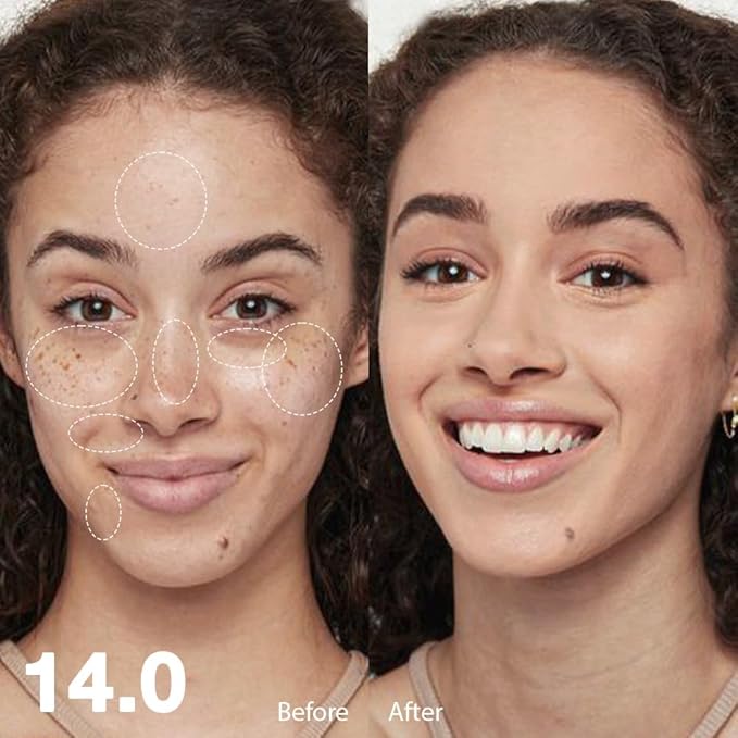 Pro Under Eye Full Coverage Liquid Concealer to Cover Dark Circles, Scars, Redness, Spots, Fine Lines, Corrector Anti-Aging Natural Finish, Moistening Smooth Cream, Waterproof 0.4 fl oz - Medium#-BrightBean Baby