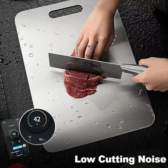 Katuchef Titanium Cutting Board 2025 New Upgrade Pure Titanium Cutting Boards for Kitchen Double Sided Cutting Boards Non Toxic,Hygiene Durable Chopping Board Suitable for Dishwasher Safe(M+L)