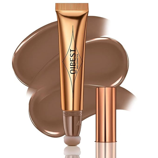Liquid Contour Beauty Wand, Cream Liquid Contour Stick Matte Bronzer Stick with Cushion Applicator, Lightweight Blendable, Long Lasting Silky Liquid Face Shaping & Contouring Stick | 1# Contour Grey brown-BrightBean Baby