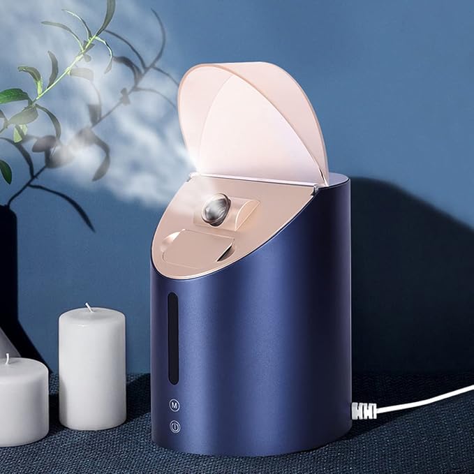 Facial Steamer DENFANY Nano Steamer Ionic Hot & Cool Mist Home SPA | 8 Steam Modes | Aromatherapy Basket | Digital LCD Screen | Extraction Set-BrightBean Baby