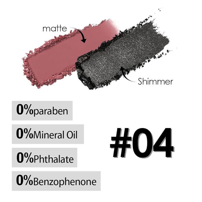 Wine Red Black Two Color Matte Shimmer Eyeshadow,Bright High Pigment Eye Shadow Powder,Professional Long-Lasting Waterproof Makeup Palette,Blendable,Easy-To-Apply and Compact for Travel-BrightBean Baby