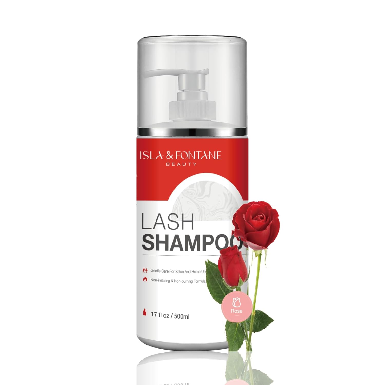 ISLA & FONTANE Lash Shampoo Bulk – Multi-Scent Series – 17 fl oz / 500ml | Gentle Eyelash Cleanser for Lash Extensions | Non-Irritating | Professional Lash Bath Foam For Salon And Home Use (Rose)-BrightBean Baby