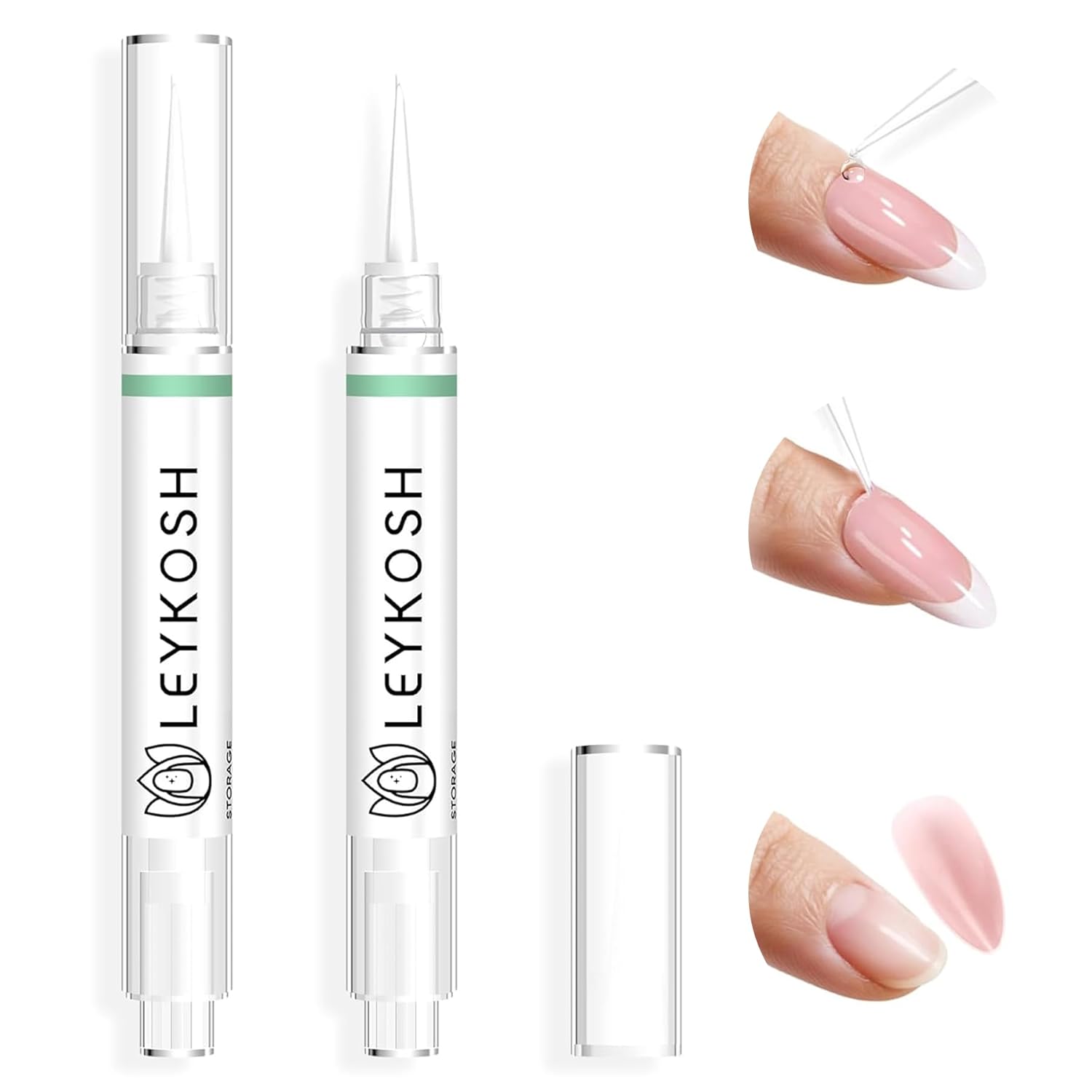 Nail Glue Remover for Press on Nails, 2025 Upgraded 2 In 1 Stick & Remover Pen Design, Not for Gel Polish Base Coat, Quick Gentle Removal Fake Nail Tips Press Ons, 2pcs*5ml-BrightBean Baby