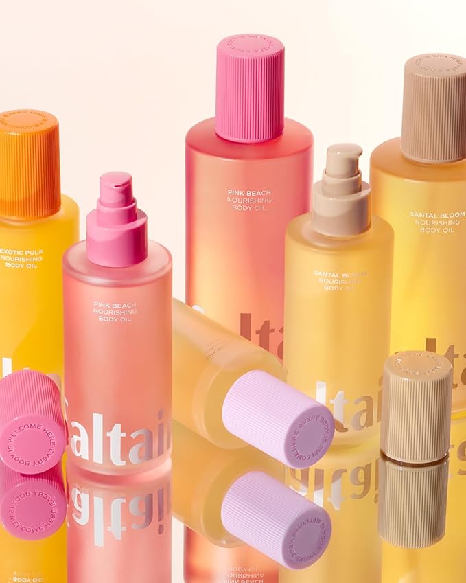 Saltair Body Oil. Jumbo Size Pink Beach After Shower and Bath Oil Moisturizer for Women and Men. Botanical, Non-Greasy, and Well-Absorbing Lotion for Hydrating Dry Skin. 10oz Bottle-BrightBean Baby