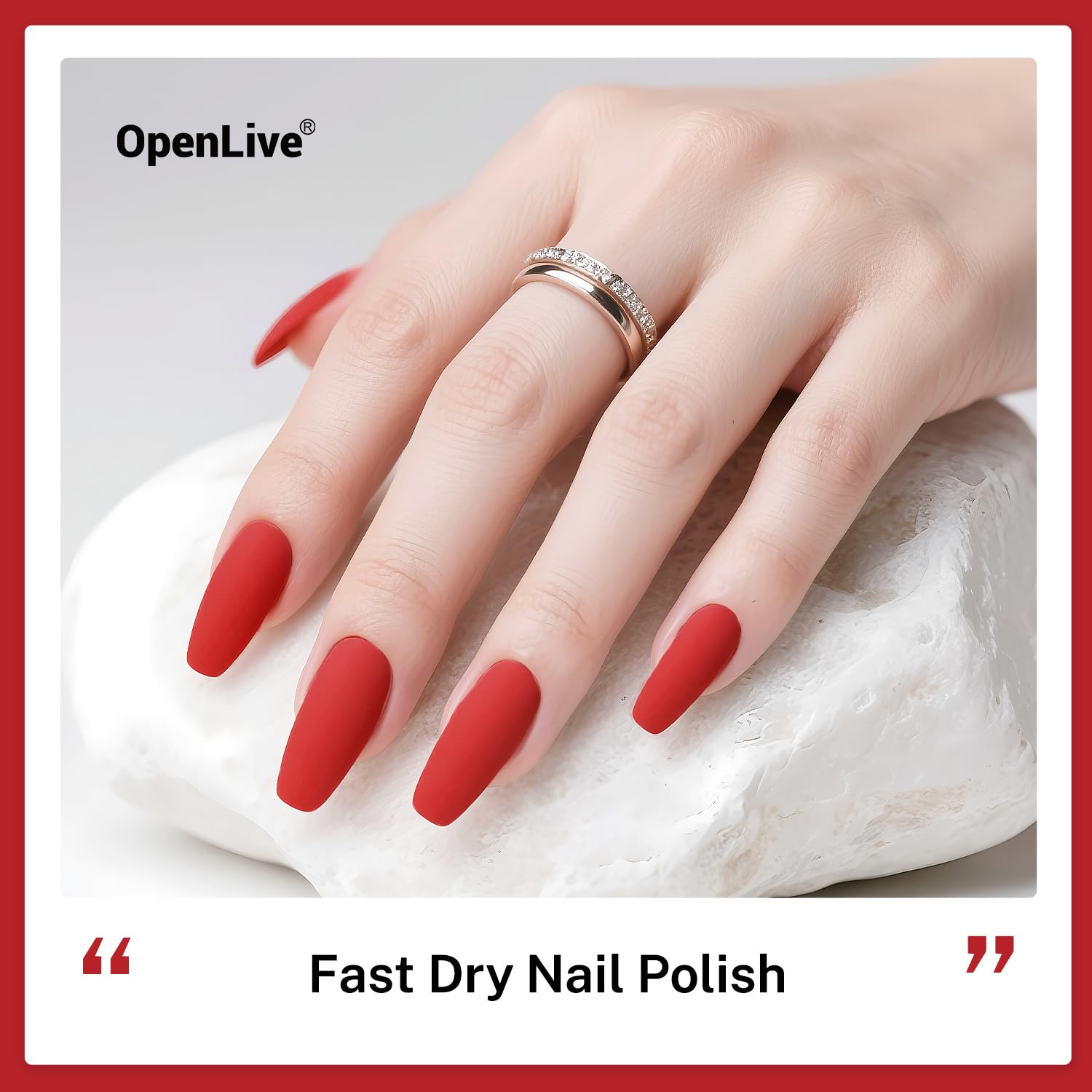 16.5ml Red Nail Polish Large Volume Quick Drying Nail Polish, Fast Drying and Long Lasting Color Nail Art DIY Home Manicure Gift for Women-BrightBean Baby