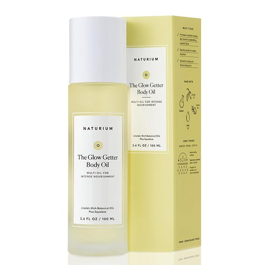Naturium The Glow Getter Body Oil, Multi-Oil for Intense Nourishment, Hydrating & Moisturizing Formula, Vegan & Cruelty-Free, 3.4 oz-BrightBean Baby