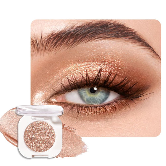 Single Glitter Shimmer Sparkle Eye shadow Palette Makeup, Light Brown Glitter Eyeshadow for Women, Pigmented Waterproof Sombras Para Ojos, Vegan, Talc, Paraben & Cruelty Free, 09-BrightBean Baby