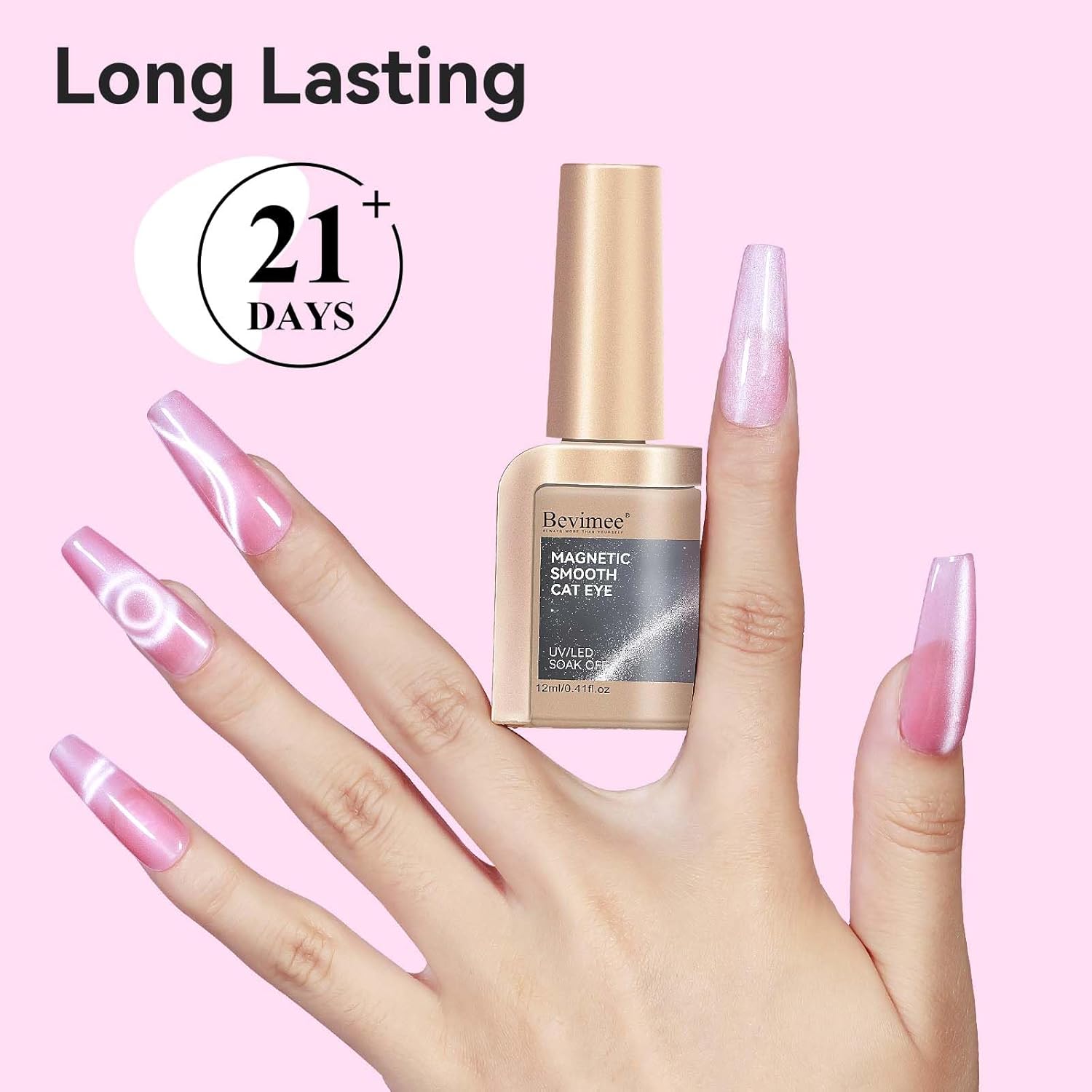 Cat Eye Gel Nail Polish, Moonlight Glitter Holographic Cateye Nail Polish with Magnet 12ML, Magnetic Mirror Glass Ceramics Smoothie UV Gel for Nail Art Manicure DIY at Home-BrightBean Baby