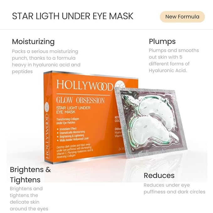 Anti-age under eye masks - With Hyaluronic Acid, Collagen & Vitamin C. Natural gel eye masks, under eye gel patches for dark circles & puffy eyes. Anti wrinkle skincare, hydrating & soothing. 20 pairs-BrightBean Baby