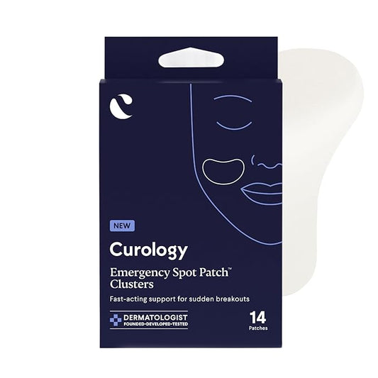 Curology Emergency Spot Patch Clusters for Breakouts, Fast Acting Large Hydrocolloid Pimple Patches for Face, Oil Absorbing, 14 Count-BrightBean Baby