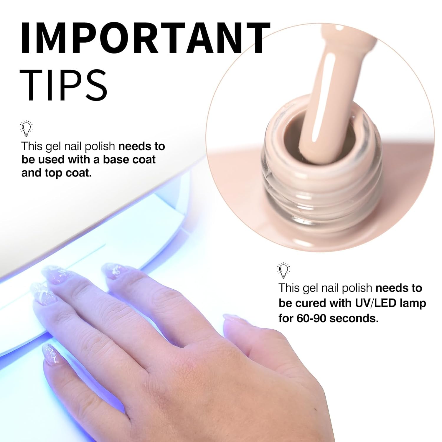 CANNI Nude Pink Gel Nail Polish – 0.3oz Sheer Skin Tone Color, Glossy Soak-Off UV/LED Nail Gel for Natural French Manicure, DIY & Salon Use-BrightBean Baby