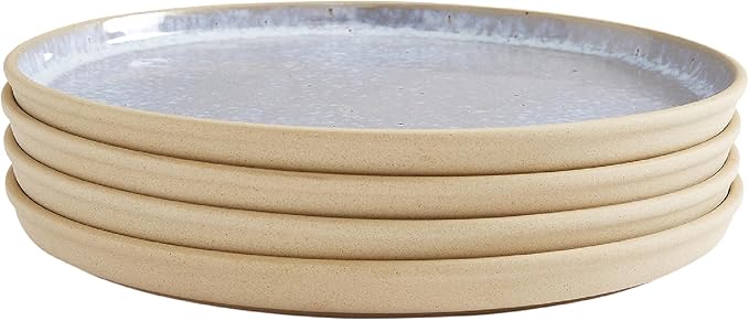 Portmeirion Minerals 10.5" Dinner Plate, Moonstone (Set of 4) - Contemporary Stoneware Platter, Stylish for Dining, Microwave & Dishwasher Safe - Ideal for Kitchen Entertainment, Made in Portugal