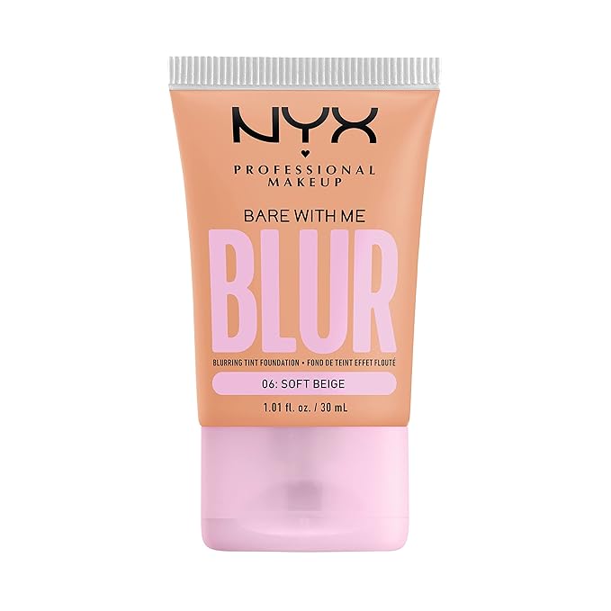 NYX PROFESSIONAL MAKEUP Bare With Me Blur Skin Tint Foundation Make Up with Matcha, Glycerin & Niacinamide - Soft Beige-BrightBean Baby