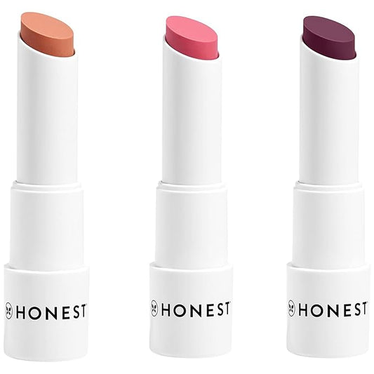 Honest Beauty Tinted Lip Balm 3-Pack | Antioxidant-rich Acai Extracts + Avocado Oil | EWG Certified, Vegan, Cruelty Free-BrightBean Baby