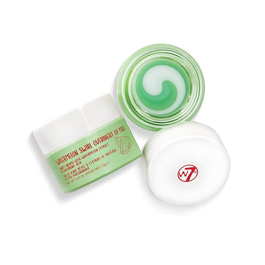 W7 Sweet Dreams Overnight Watermelon Swirl Lip Mask - Watermelon Fruit Extract & Hyaluronic Acid - For Hydrated, Full Looking & Irresistible Lips-BrightBean Baby