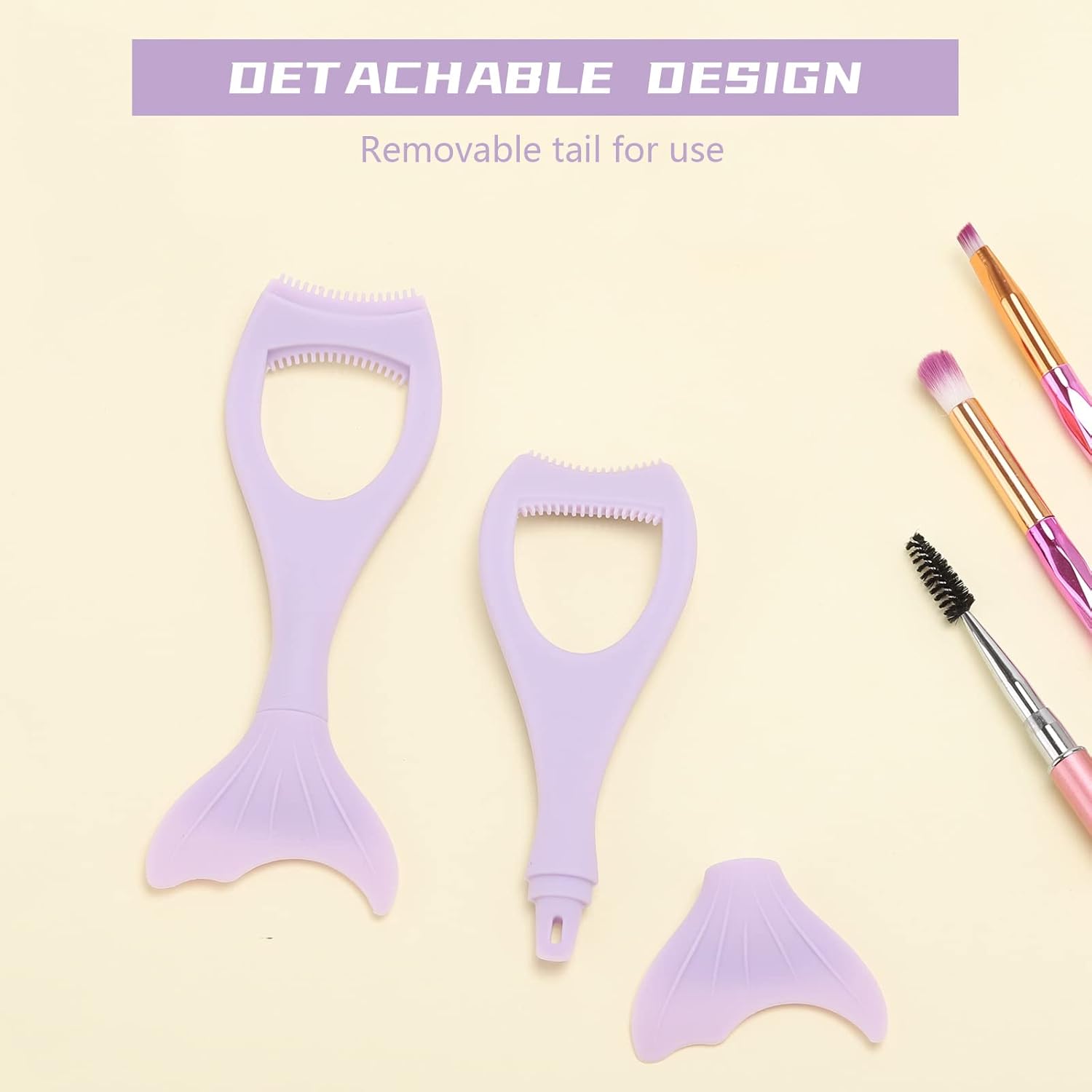 Tbestmax 2 in 1 Mascara Eyeliner Guard, Silicone Mascara Lash Shield Applicator, Eyelash Comb Purple 2 Pcs-BrightBean Baby