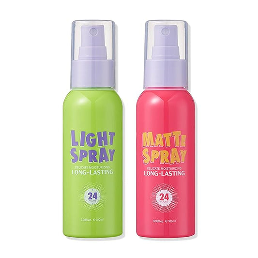 2PCS Makeup Setting Spray for Face,Waterproof Setting Spray for Makeup,Long Lasting Oil Control Finishing Holding Face Mist,Refreshing Hydrating Glossy and Matte Fixing Facial Mist Make Up Set A2-BrightBean Baby