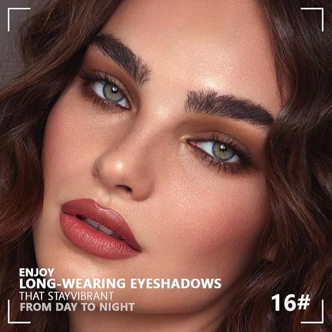 Powder Eyeshadow Quad, Light Medium Beige Brown Matte Eye Shadow Palette Makeup, Neutral Vegan Shimmer Quads Eye Shadow Palette for Older Women Pigmented Waterproof, paleta de sombras de ojos-BrightBean Baby