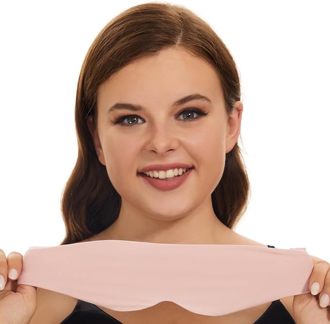 ALASKA BEAR Sleep Mask for Side Sleepers Patented Design, Cup-Shaped and Extra-Soft, 100 Blackout Eye Mask Shades Cover for Men and Women Home or Travel, Machine Washable, Pink-BrightBean Baby