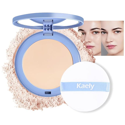 evpct Kaely Oil Control Pressed Face Powder, Get Smooth Flawless Fine Lines and Lightweight Finishing Foundation, Control Shine Long Lasting Waterproof Face Setting Powder Cosmetic, 09 Porcelain-BrightBean Baby