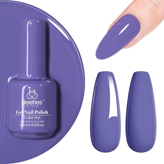 beetles Gel Polish Purple Gel Nail Polish Periwinkle Color 15ml Soak Off Uv Lamp Nail Art Manicure Salon Design DIY Home Gift for Women Girls-BrightBean Baby