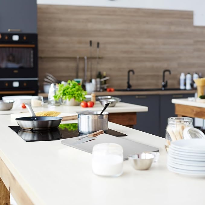 4 Pcs Stainless Steel Cutting Board for Kitchen 304 Steel Chopping Dishwasher Safe Metal Cutting Board Set for Kitchen Meat Fruit Vegetable (15.4''x11'',13.4"x9",11.8"x7.9",9.5"x6")