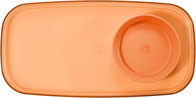 madesmart dipware Small Serving Plate, Collapsible & Removable Dip Bowl for Salsa, Queso, Sald, Olives, Premium Dishwasher & Microwave Safe, Multipurpose Plate & Bowl, Orange