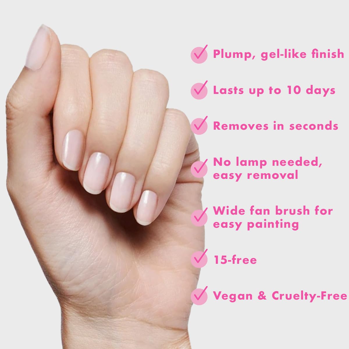 Olive & June Long Lasting Nail Polish | Plump, Gel-Like Finish No Lamp Needed | Lasts up to 10 days | Salon-Quality Color at Home | 15-Free, Vegan & Cruelty-Free Chip-Resistant Shine | BEB Sheer White-BrightBean Baby