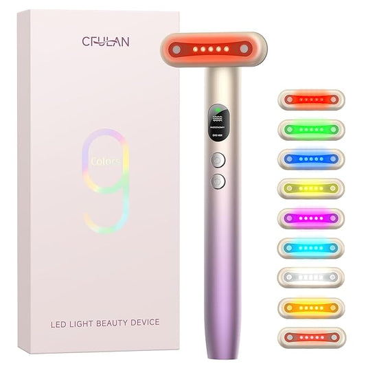 Red-Light-Therapy-for-Face,9 in 1 LED Light Therapy Eye Equipment for Skin Care, Red Light Therapy Face Massager Eye Beauty Skincare Rejuvenation Tool Microcurrent Facial Device Gift for Women at Home-BrightBean Baby