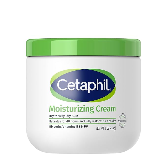 Cetaphil Face & Body Moisturizer, Hydrating Moisturizing Cream for Dry to Very Dry, Sensitive Skin, NEW 16 oz, Fragrance Free, Non-Comedogenic, Non-Greasy-BrightBean Baby