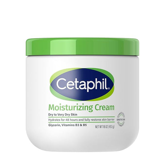 Cetaphil Face & Body Moisturizer, Hydrating Moisturizing Cream for Dry to Very Dry, Sensitive Skin, NEW 16 oz, Fragrance Free, Non-Comedogenic, Non-Greasy-BrightBean Baby