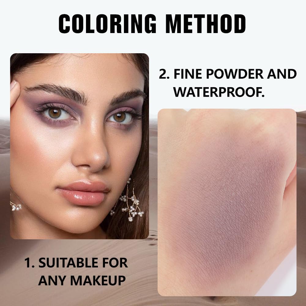 Matte Single Eye Shadow Palette Makeup, Matte Mauve Taupe Monochrome Eyeshadow For Old Women, Mini Single Pressed Pigmented Waterproof Sombras Para Ojos,Vegan, Talc, Paraben&Cruelty Free, 05-BrightBean Baby