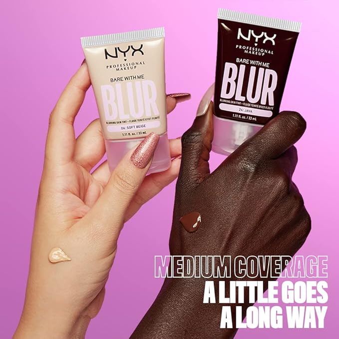 NYX PROFESSIONAL MAKEUP Bare With Me Blur Skin Tint Foundation Make Up with Matcha, Glycerin & Niacinamide - Java-BrightBean Baby