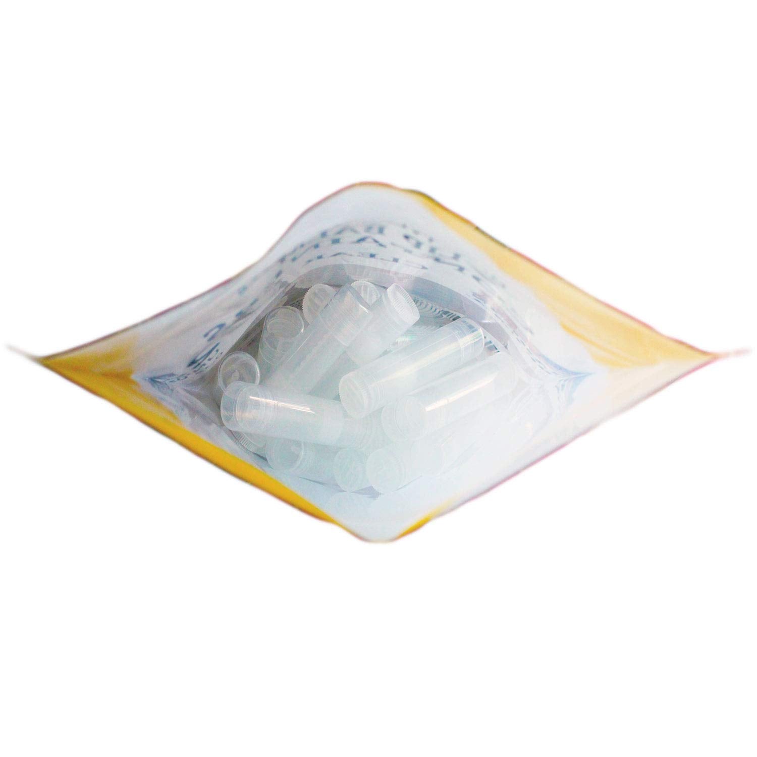 50 Clear Lip Balm Containers Round Tubes, BPA Free, Made in USA, 100% BPA Free, with Clear Caps For DIY Lipstick, homemade Lip Balms by Mary Tylor Naturals-BrightBean Baby