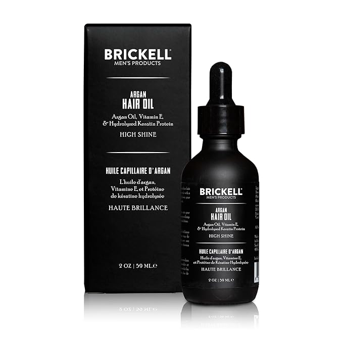 Brickell Men's Argan Oil for Hair, Natural and Organic Hair Oil For Men, Lightweight Hair Treatment, 2 Ounce, Scented-BrightBean Baby