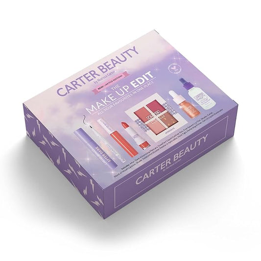Carter Beauty Make Up Edit Giftbox - Makeup Must Haves - Creates Perfect Eye And Face Looks - Includes Mascara, Eyeliner, Lipstick, Primer, Blush Palette - Vegan And Paraben Free - 7 Pc Gift Set-BrightBean Baby