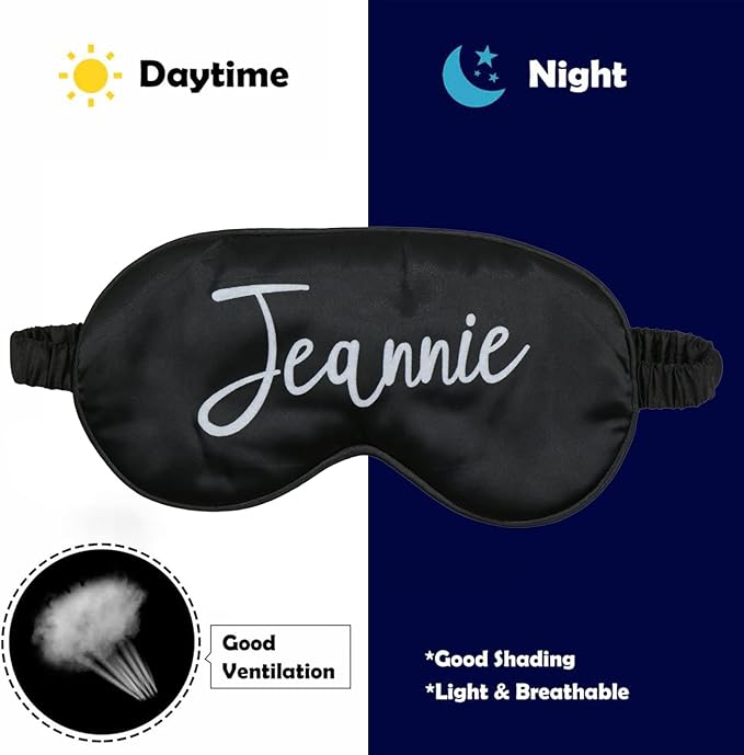Custom Eye Mask,Add Your Image Text Personalized Sleep Shade Soft Blindfold Eyemask Blackout Eye Cover with Adjustable Strap for Full Night's Sleep,Travel and Nap White-BrightBean Baby