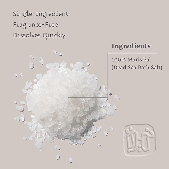Dead Sea Salts for Soaking Relaxing Sea Salt Bath Soak for Body Rejuvenation - Natural Mineral Salts - Coarse Dead Sea Salt Unscented Bath Salts for Women & Men (2.2 lb)-BrightBean Baby