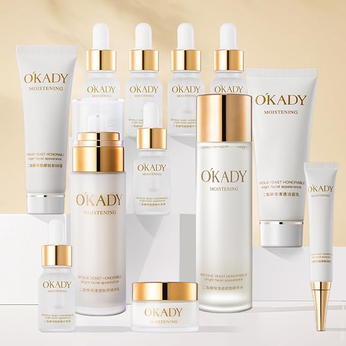 O'KADY Anti Aging Skin Care Sets Gentle Skin,Care Travel Kit,cleanser,Toner, Face Serum,Eye Cream,Face Cream Facial Skin Care Sets & Kits for Wife Mom Women Girl Valentine's Day (12 Piece)-BrightBean Baby