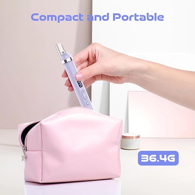 Acrylic Nail Kit, Portable Electric Nail File Set for Acrylic Gel Nails, Manicure Pedicure Tool Nail Drill Bits with Nail Drill Bits Sanding Bands (Purple)-BrightBean Baby