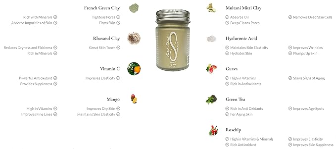 100% Natural Vitamin C Clay Exfoliating Face Mask 120g All Clay & No Water …-BrightBean Baby