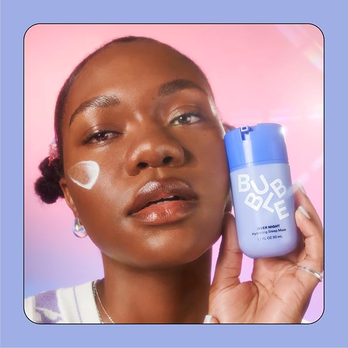 Bubble Skincare Over Night Hydrating Sleep Mask - Gentle Exfoliating Overnight Face Mask for Skin Barrier Repair - Formulated with Mandelic Acid & Sodium PCA to Hydrate, Brighten & Soothe Skin (50ml)-BrightBean Baby