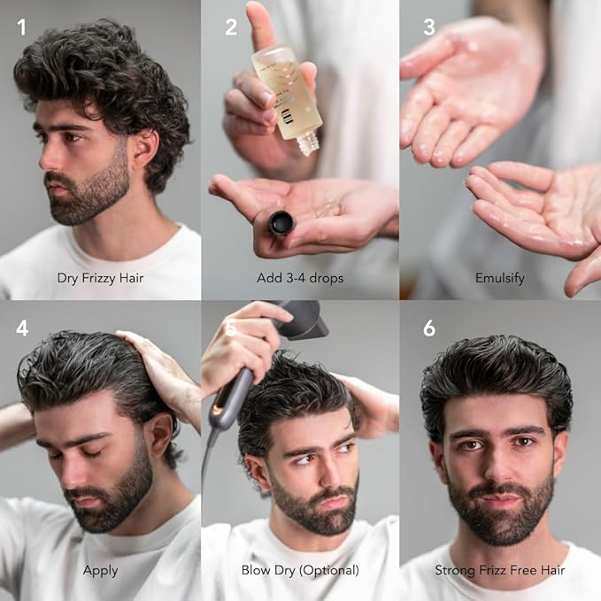 BluMaan Hydrating Hair Oil - Designed for Dry, Frizzy, Straight, or Curly Hair - 100% Natural Men's Hair Strengthening Oil - 60 ml / 2.0 oz-BrightBean Baby