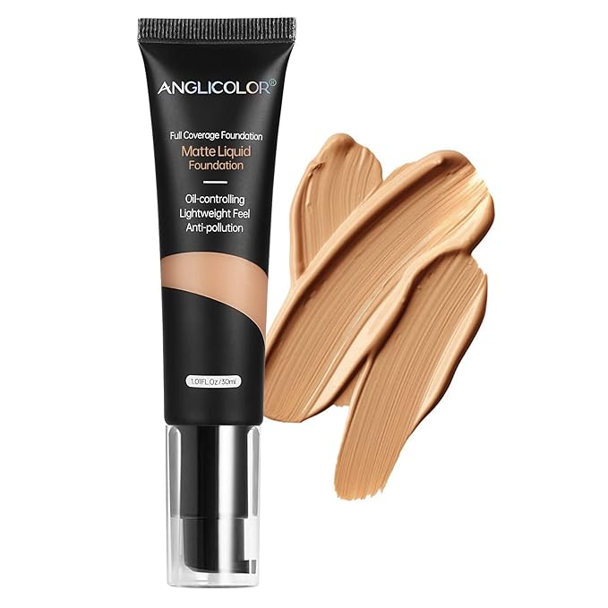 Matte Oil Control Concealer Foundation Flawless Soft Long Lasting Foundation Makeup,Waterproof Full Coverage Face Makeup Strong Concealer Foundation for Oily Acne Skin (#105 Sand)-BrightBean Baby