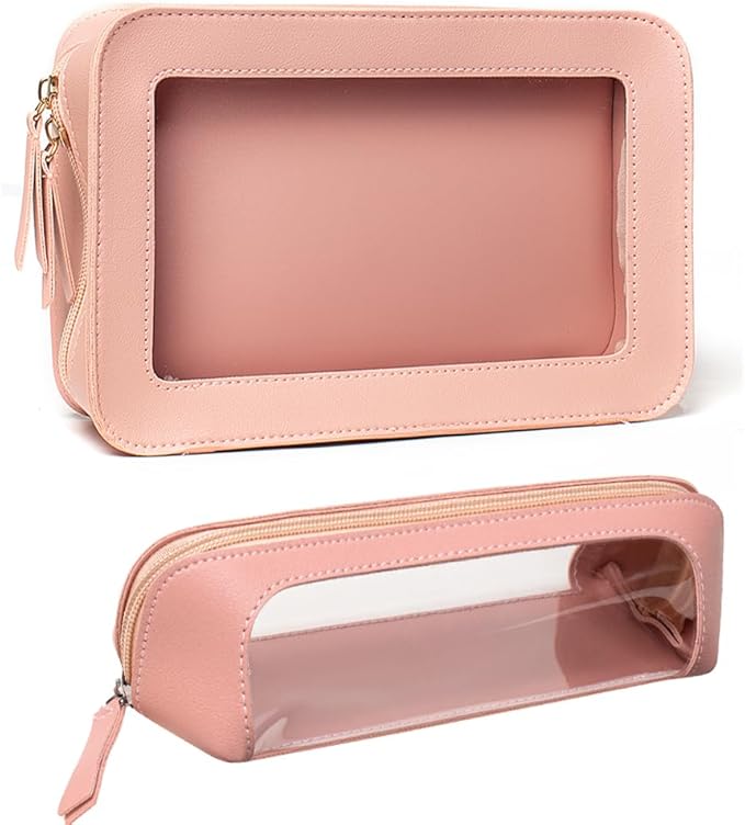 Clear Makeup Bag Small, TSA Approved Portable Toiletry Bag with Zipper Cosmetic Travel Bag Makeup Organizer Case Mini Makeup Pouch for Purse Car Organizer Bag for Women Men-BrightBean Baby