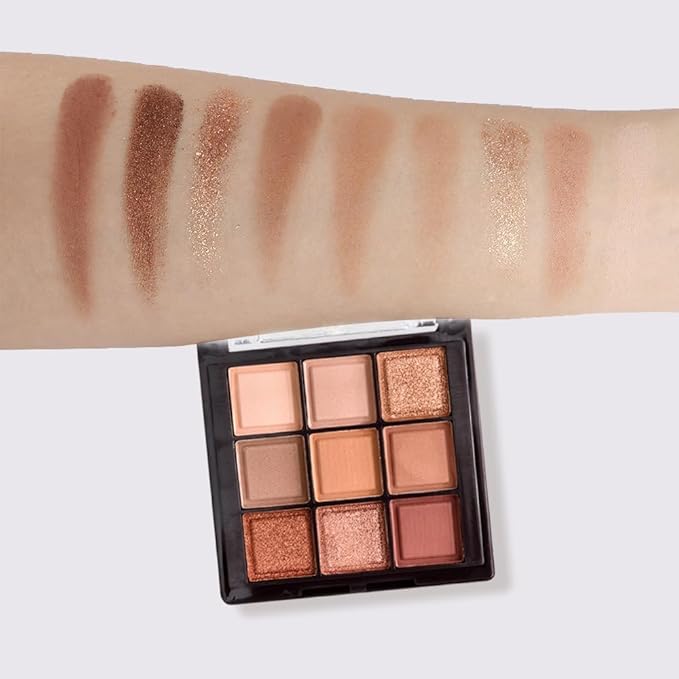 K'APEINE Eyeshadow Palette 9-Colors Nude Eye Shadow Palette Natural Brown Eyeshadows Palette Makeup Cool-Toned Highly Pigmented Eyeshadow for Eyes Long Lasting Naturing-Looking-BrightBean Baby