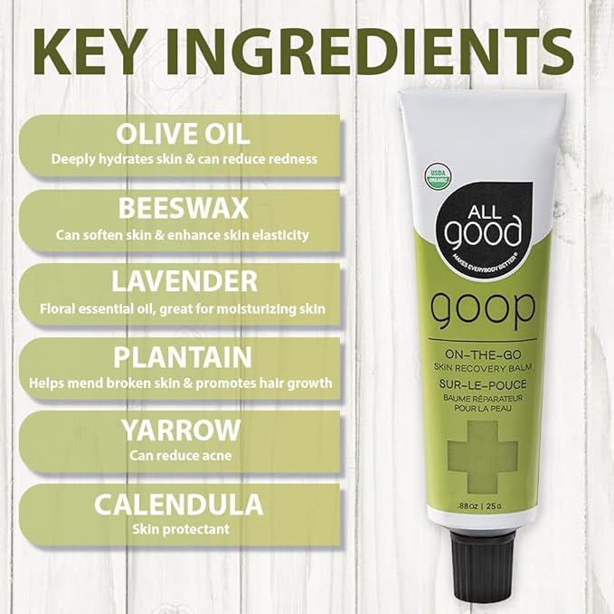 All Good Goop on the Go - Chafing Cream, Dry Skin Salve, Cracking Lip Moisturizer - Soothes, Hydrates & Calms - Travel Size Recovery Balm 1oz-BrightBean Baby