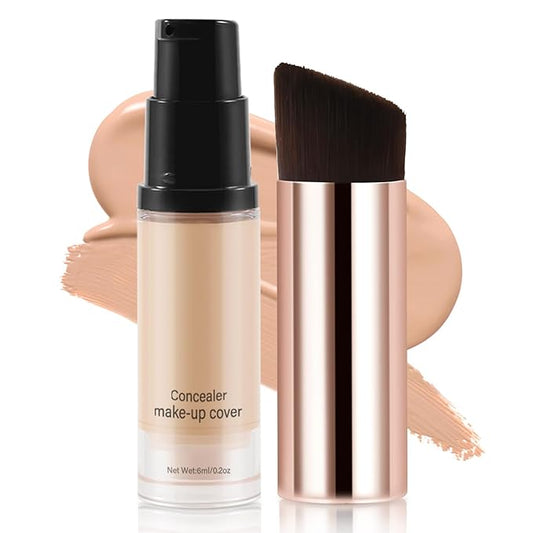 2pcs Liquid Concealer Set with Brush,Full Cover,Concealer Wand with Matte Finish,Corrects，Covers，Long Wear Up to 24hr-BrightBean Baby